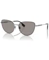 Burberry Woman Sunglass Be3144 Harper In Silver-tone