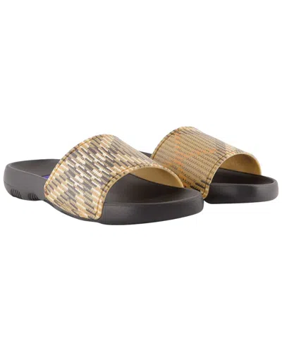 Burberry Women's Synthetic Dive Check Sandal (authentic Pre-loved) In Black