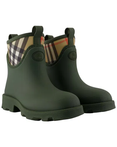 Pre-owned Burberry Women's Synthetic Marsh Stamp Low Bootie (authentic Pre-loved) In Green