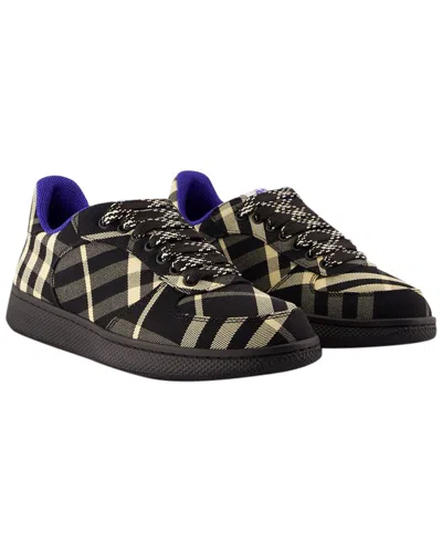 Burberry Checked Terrace Lace-up Sneakers In Black