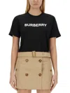 Burberry Women T-shirt Con Logo In Black
