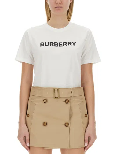 Burberry Women T-shirt Con Logo In White