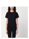 Burberry Black T Shirt With Check Pattern Detail In Black