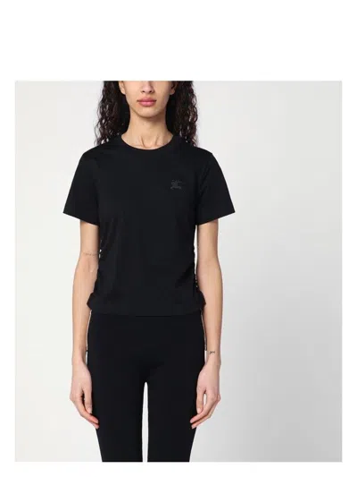 BURBERRY WOMEN'S T-SHIRT WITH CHECK PATTERN DETAIL