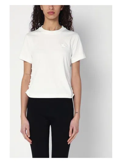 BURBERRY WOMEN'S T-SHIRT WITH CHECK PATTERN DETAIL