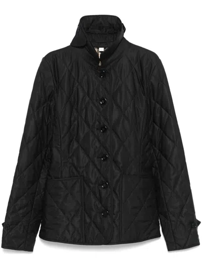 Burberry Women's Tailored Jacket With Quilted High Collar In Black