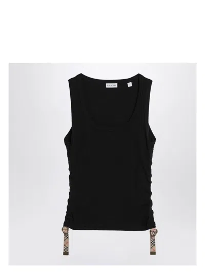 BURBERRY WOMEN'S TANK TOP WITH CHECK PATTERN DETAIL