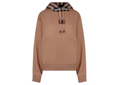 Pre-owned Burberry Women's Tartan Motif Cotton Sweatshirt In Beige