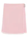 Burberry Pleated Mini Skirt With Belted Detail In Pink