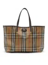 Burberry Medium Tote Bag Highlands Rectangular Check In White