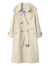 Burberry Light Beige Cotton Fitzrovia Trench Coat In Neutral