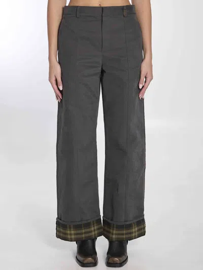 BURBERRY BURBERRY WOMEN TROUSERS IN COTTON AND NYLON