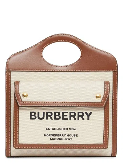 Burberry Women's Two-tone Canvas And Leather Mini Pocket Handbag | 8039361 Color A1395