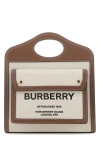 Burberry Two-tone Canvas And Leather Mini Pocket Handbag In Multicolor