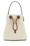 Burberry Mini Drawstring Canvas Bucket Bag In Multicolor