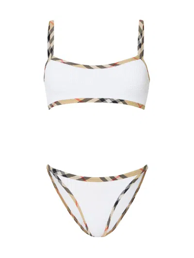 Burberry Women's Tyler Check Trim Bikini In White