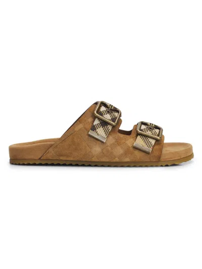 BURBERRY WOMEN'S URCHIN CHECKED SUEDE SANDALS