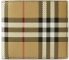 Burberry Folded Check Pattern Wallet In Brown