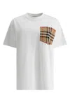 Burberry Women White Jersey Checked Twill-trimmed Cotton-jersey T-shirt Tee Shirt