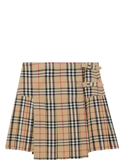 Burberry Women's Vintage Check Wool Miniskirt