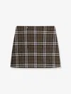 Burberry Virgin Wool Skirt With  Check Print In Brown