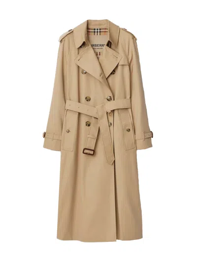 Burberry Long Kensington Heritage Trench Coat In Neutral