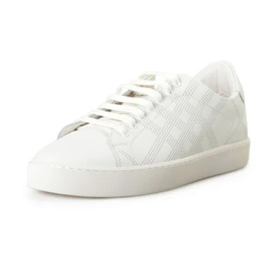 Pre-owned Burberry Women's "westford" Optic White Leather Low Top Sneakers Shoes