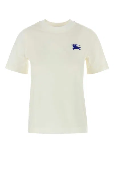 Burberry Women White Cotton T-shirt In Neutral