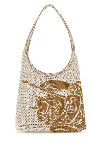 Burberry Women White Crochet Shoulder Bag