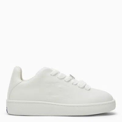BURBERRY WOMEN'S WHITE LEATHER BOX SNEAKERS FOR SS24