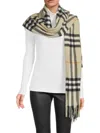 Burberry Women's Wide Check Cashmere Scarf In Black