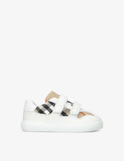 Burberry Riemensneakers Aus Leder Und Baumwolle In Weiss