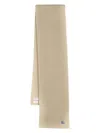 Burberry Women Wool And Cahmere Blend Ribbed Scarf In Beige