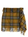 Burberry Women Wool And Cashmere Check Scarf Style Skirt In Multicolour