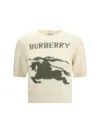 Burberry Wool-cashmere Short-sleeve Sweater In Neutral