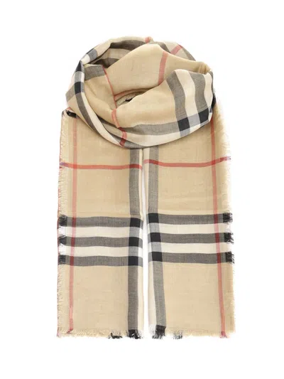 BURBERRY BURBERRY WOMEN WOOL AND SILK SCARF