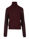 Burberry Wool Blend Sweater Knitwear Bordeaux In Multi