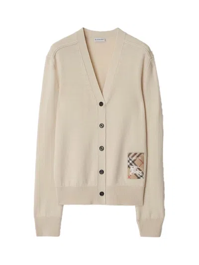 BURBERRY BURBERRY WOMEN WOOL CARDIGAN NUTMEG