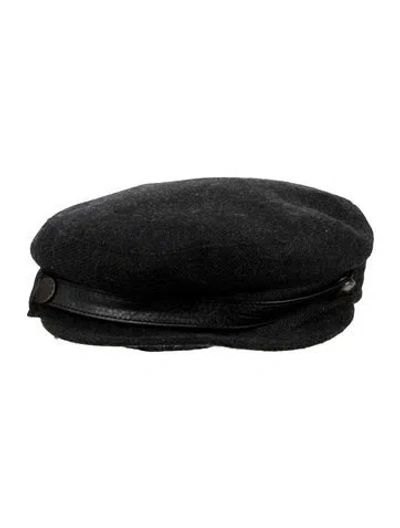 Pre-owned Burberry Women's Wool Newsboy Cap In Black