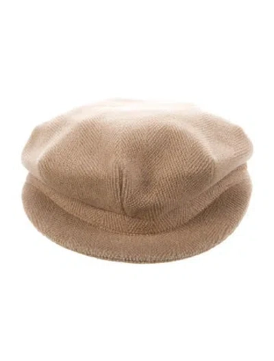 Pre-owned Burberry Women's Wool Newsboy Cap In Neutrals