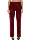 Burberry Tartan Virgin Wool Pants With Hidden Fastening In Multicolor