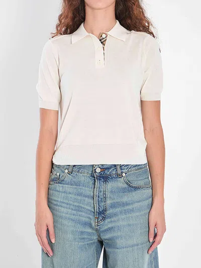 BURBERRY BURBERRY WOMEN WOOL POLO SHIRT