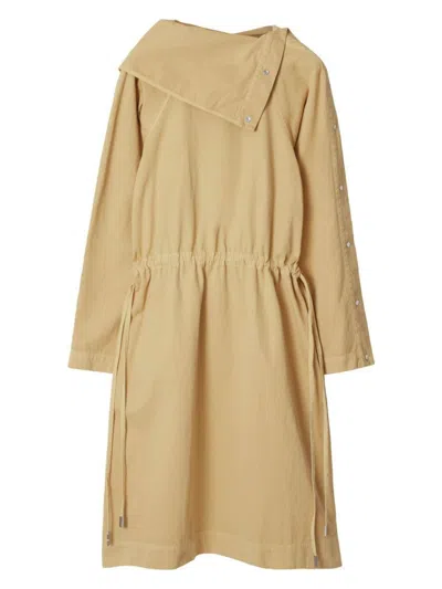 Burberry Wool Silk Dress In B8626 Flax
