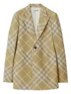 Burberry Checked Tailored Single-breasted Blazer In Beige