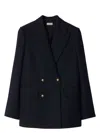 Burberry Wool Tailored Jacket In A1222 Navy