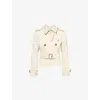 Burberry Belted Trench With Double-breasted Design And Epaulettes In Neutral