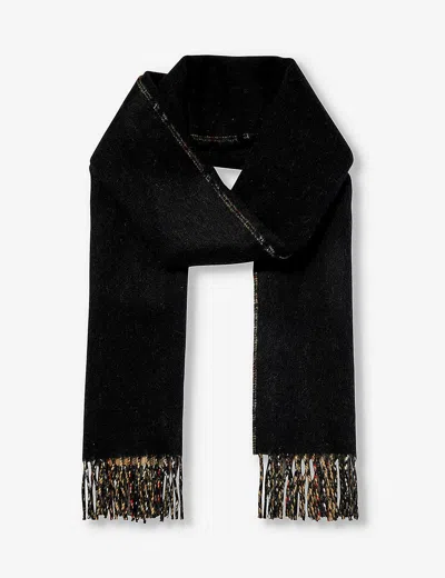 Burberry Womens Multi-coloured Vintage Check Tasselled-trim Cashmere Scarf In Arc Beige/ Black