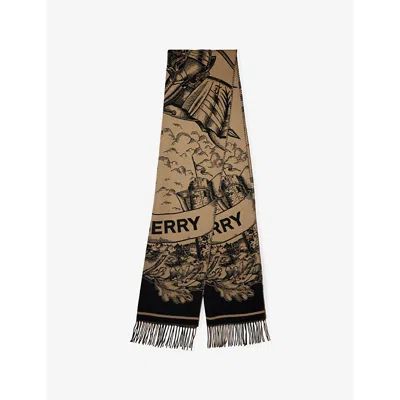 Burberry Womens Archive Beige Gallant Check-print Cashmere Scarf