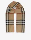 Burberry Lightweight Check Wool And Silk Scarf In Archive Beige