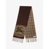 Burberry Womens Vole B Knight St To Chck Scrf In Brown